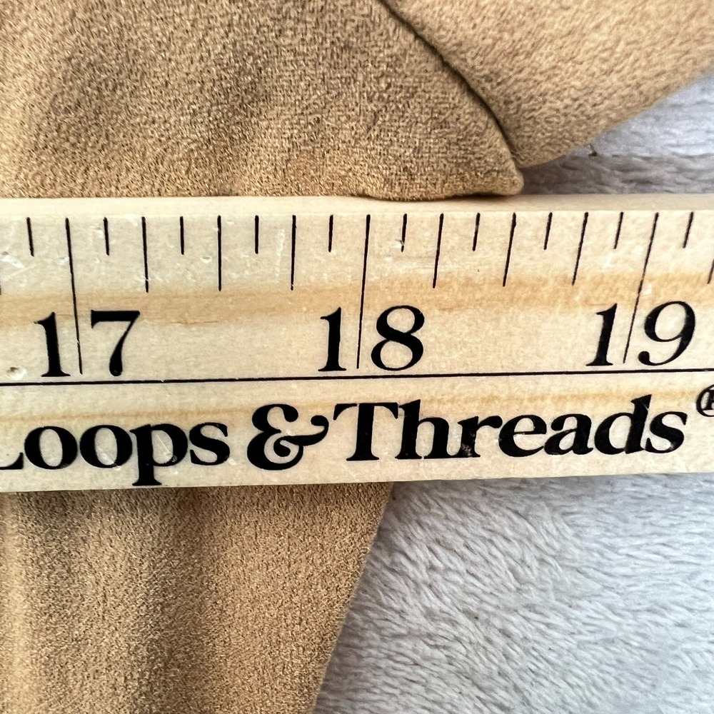 Talbots Petites Faux Suede Shirt Dress‎ Tan Button Front Midi Size 4 - Picture 9 of 10